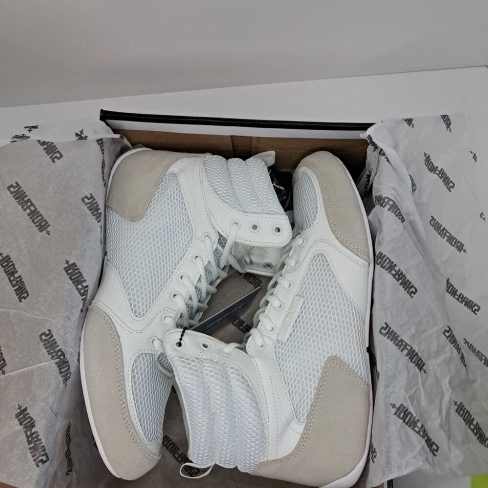 Iron Tanks Titan III Mens Gym Shoes Size 11 White Training Defect See Pics EY